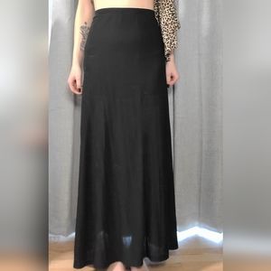 Black pleated maxi skirt